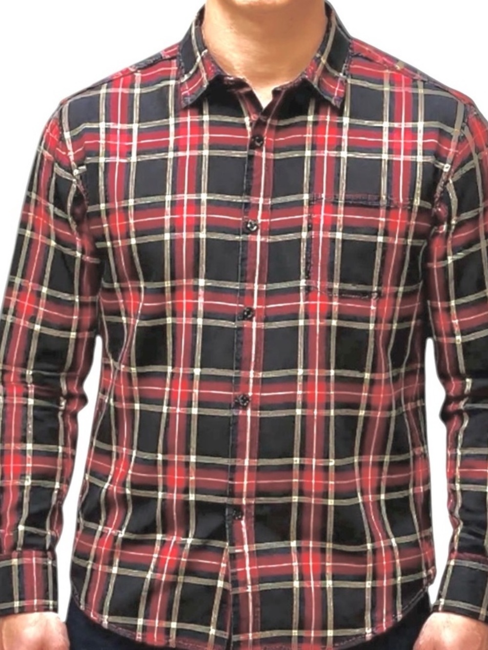 Pacsun Men Shirt Size Medium Plaid Flannel Button Up Long Sleeve